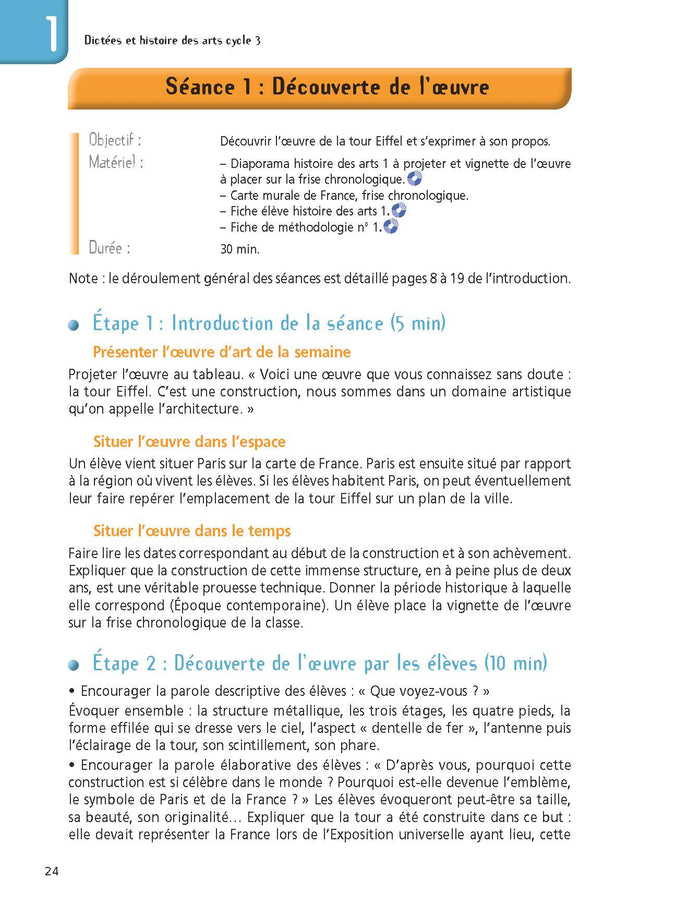 Dictées et histoire des arts - Cycle 3