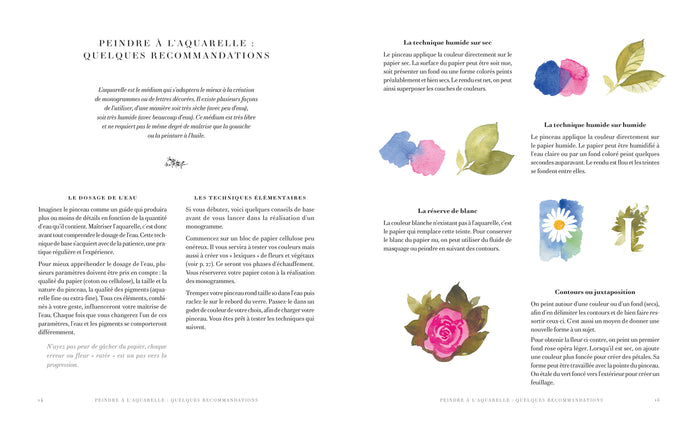 Monogrammes à l'aquarelle