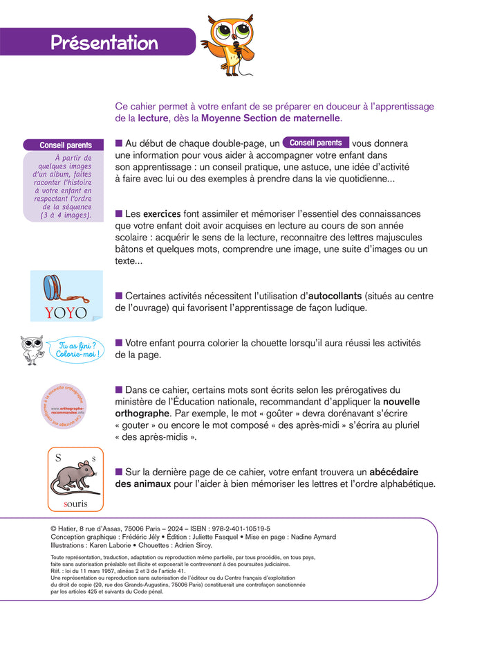 Chouette Maternelle - Activités de lecture Moyenne Section