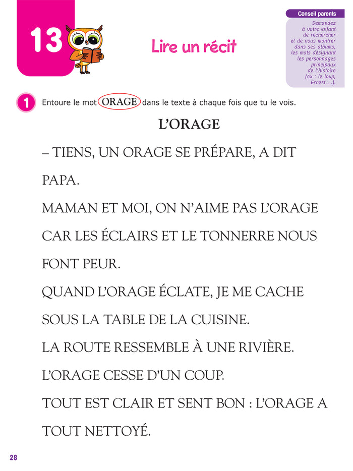 Chouette Maternelle - Activités de lecture Moyenne Section