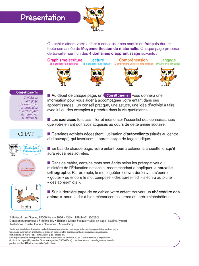 Chouette Maternelle - Activités de français Moyenne Section - 4 ans