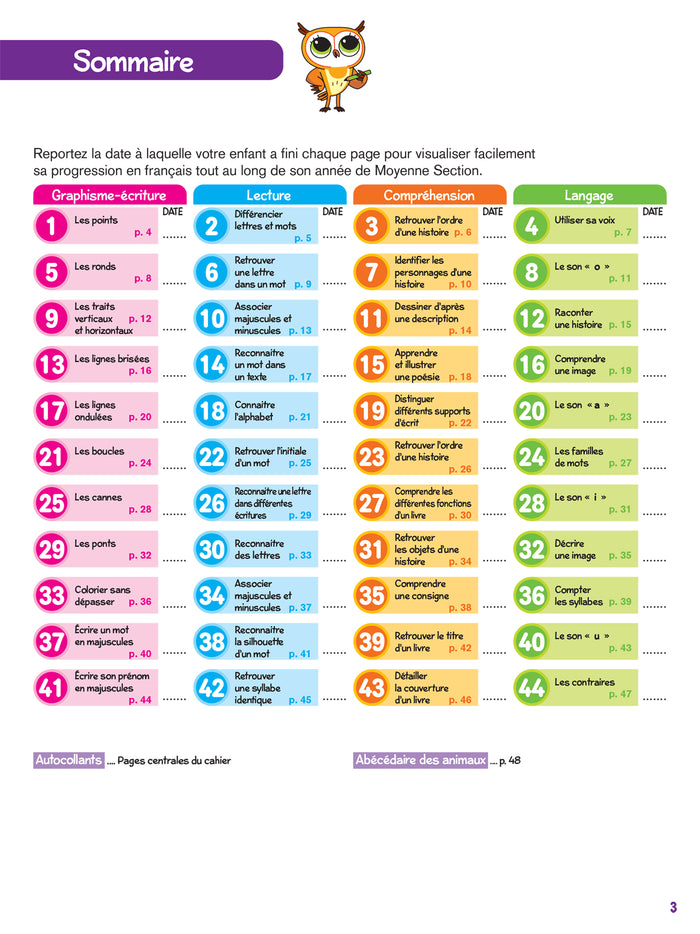 Chouette Maternelle - Activités de français Moyenne Section - 4 ans