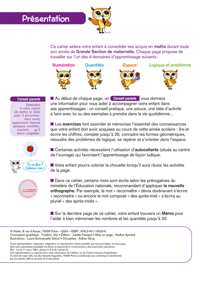 Chouette Maternelle - Activités de maths Grande Section - 5 ans