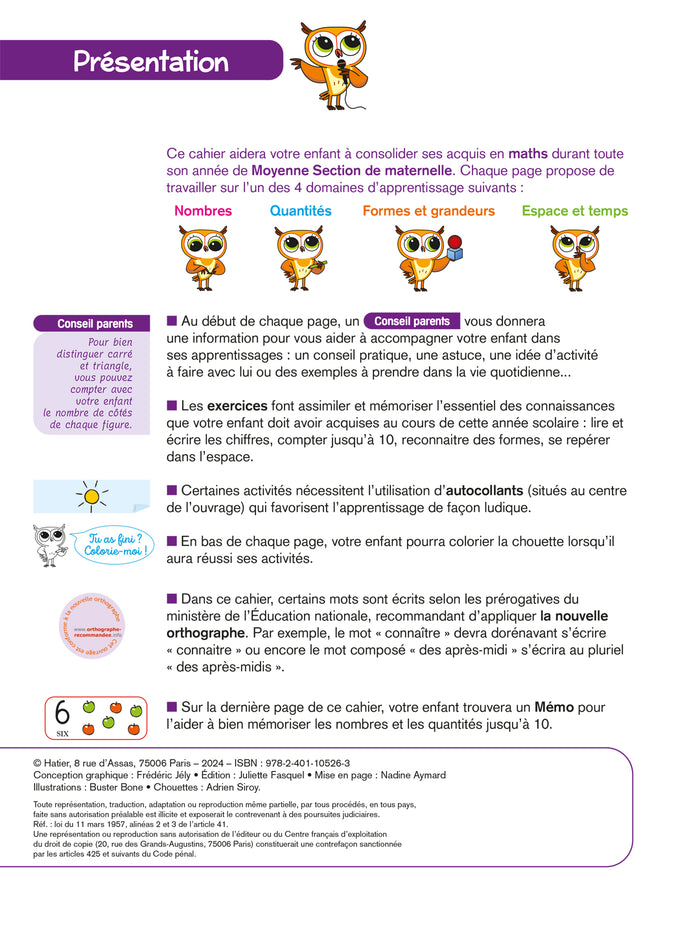 Chouette Maternelle - Activités de maths Moyenne Section - 4 ans