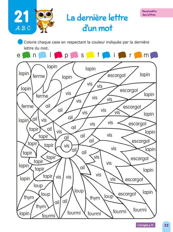 Chouette Maternelle - Activités de coloriage GS - 5 ans