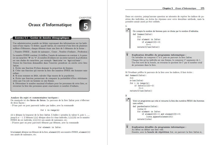 L'oral de Maths Informatique aux concours Agro-Véto et G2E