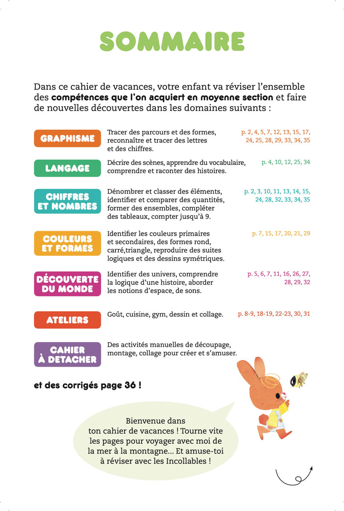 Cahier de vacances 2025 - Les incollables