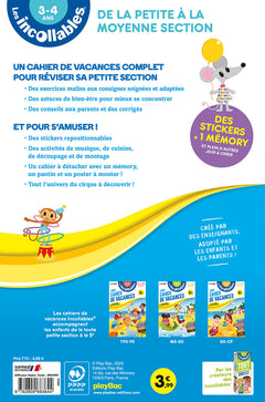 Cahier de vacances 2025 - Les incollables - Petite Section à Moyenne Section