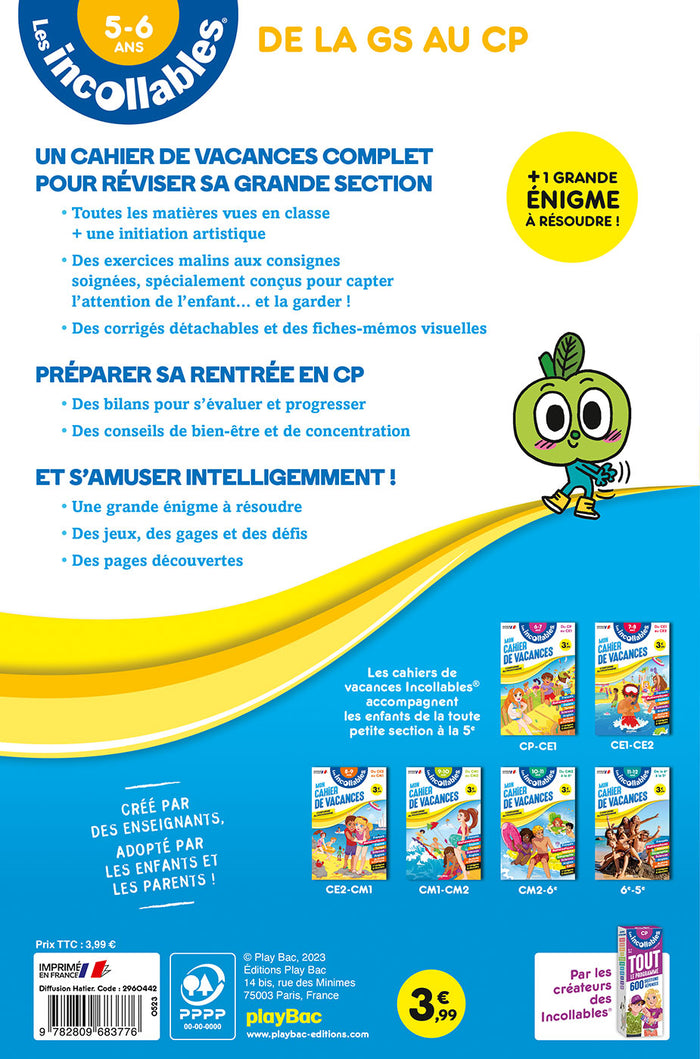 Cahier de vacances 2025 - Les incollables - Grande Section au CP