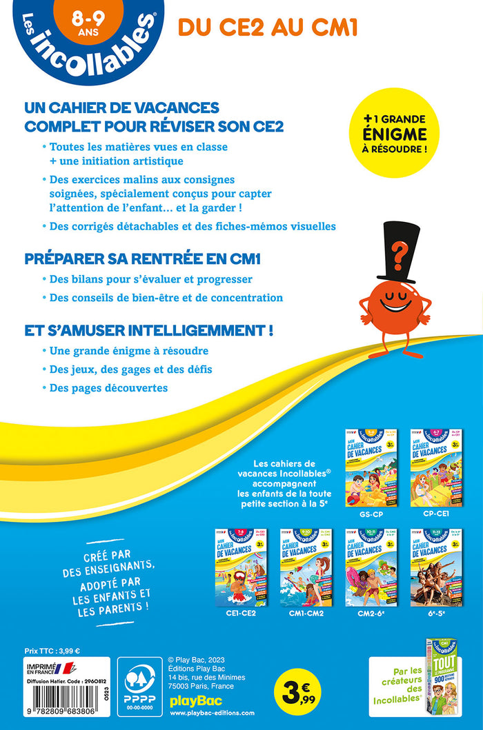 Cahier de vacances 2025 - Les incollables - CE2 au CM1