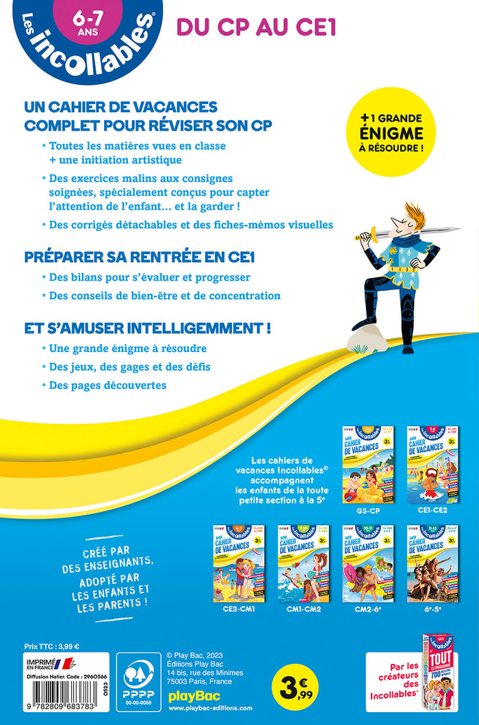 Cahier de vacances Les incollables