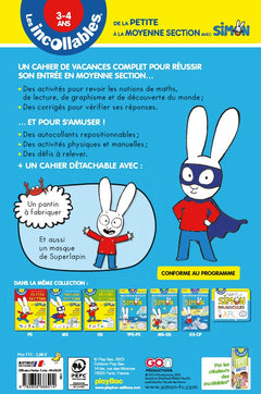 Cahier de vacances Simon - Les incollables - Petite Section à Moyenne Section