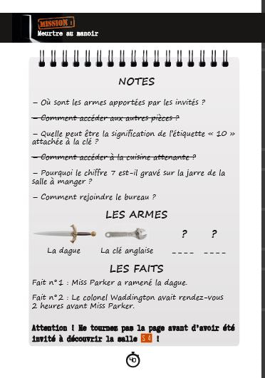 Escape game de poche - Meurtre au manoir