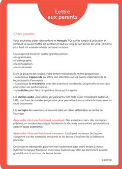 Mon cahier d'entraînement en Français CM1 - 9 ans