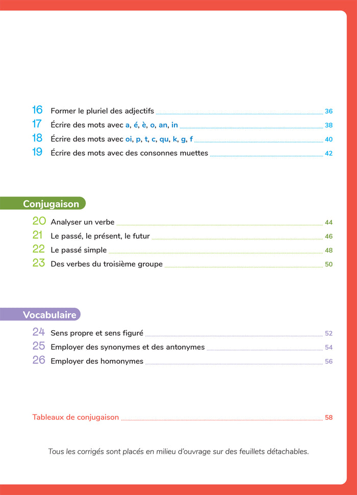 Mon cahier d'entraînement en Français CM1 - 9 ans