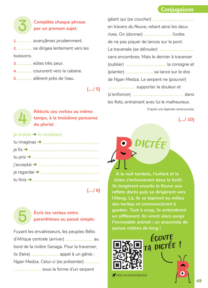 Mon cahier d'entraînement en Français CM1 - 9 ans