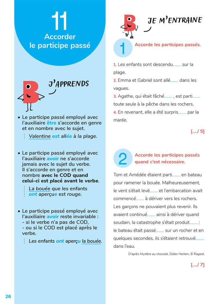 Mon cahier d'entraînement en français CM2 - 10 ans
