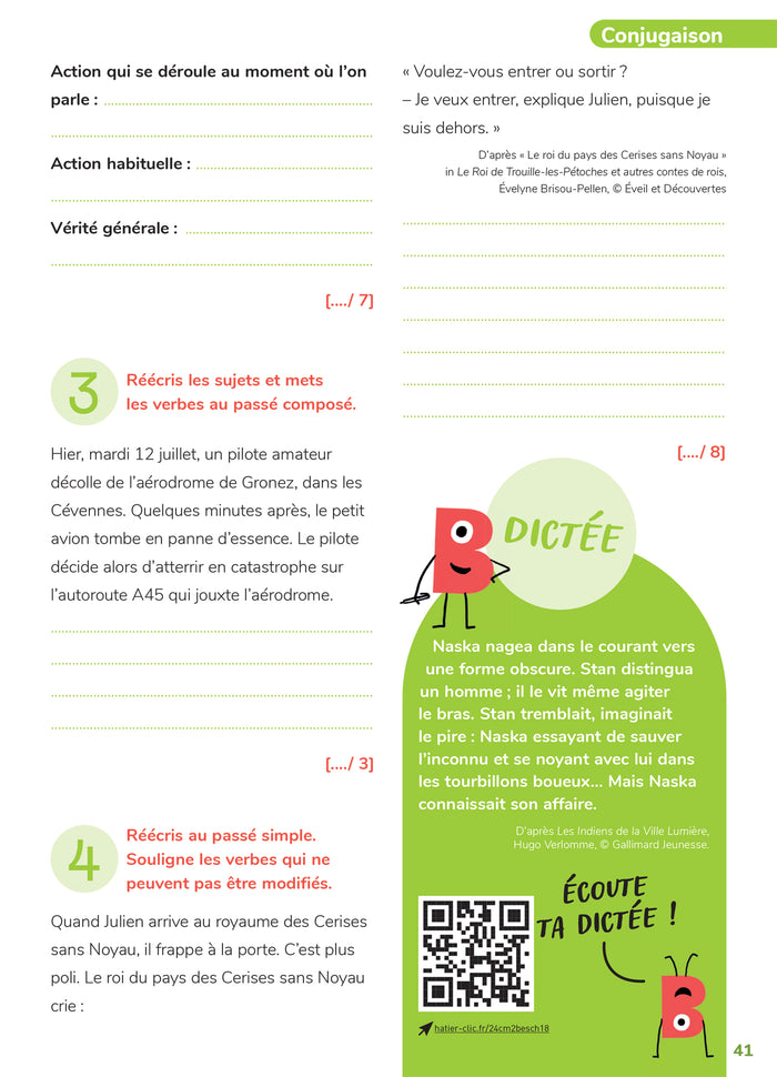 Mon cahier d'entraînement en français CM2 - 10 ans