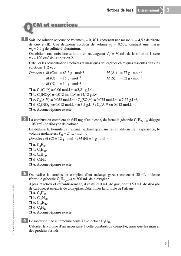 PASS & LAS UE1 Chimie générale