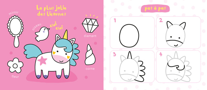 Mon ardoise magique pour dessiner pas à pas les licornes - 60 dessins faciles