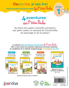 Cocorico Je sais lire ! 1res lectures - 4 aventures P'tites Poules - Niveau 1 - Tome 1