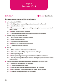 Concours ATSEM/ASEM - Annales corrigées - 2024-2025