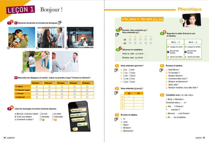 Bonjour et bienvenue A1.1