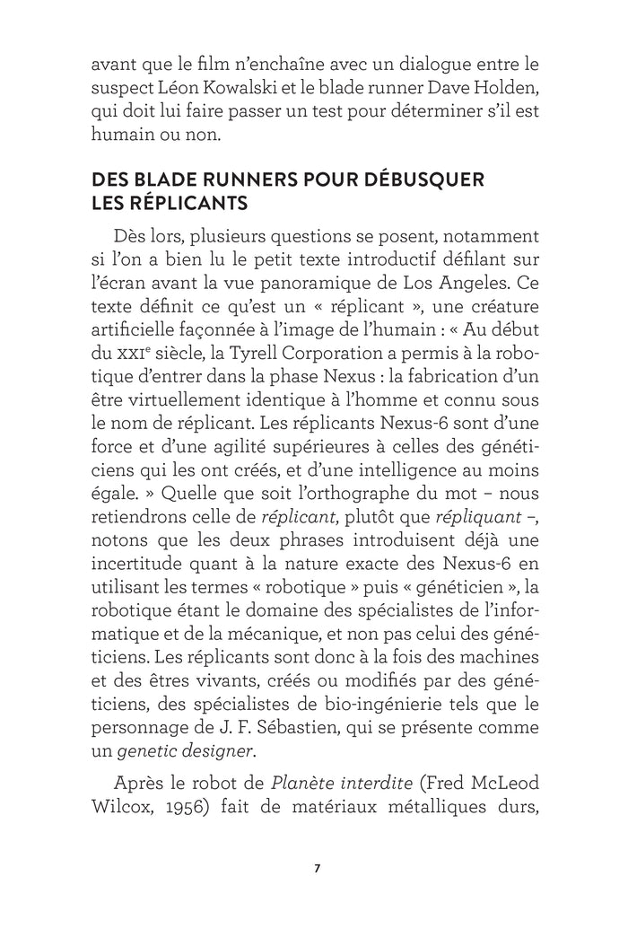 Aimer un robot avec Blade Runner