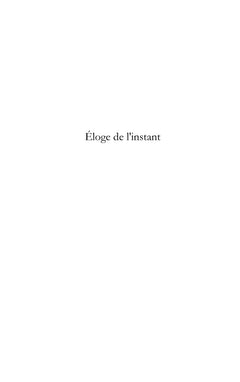 Éloge de l'instant