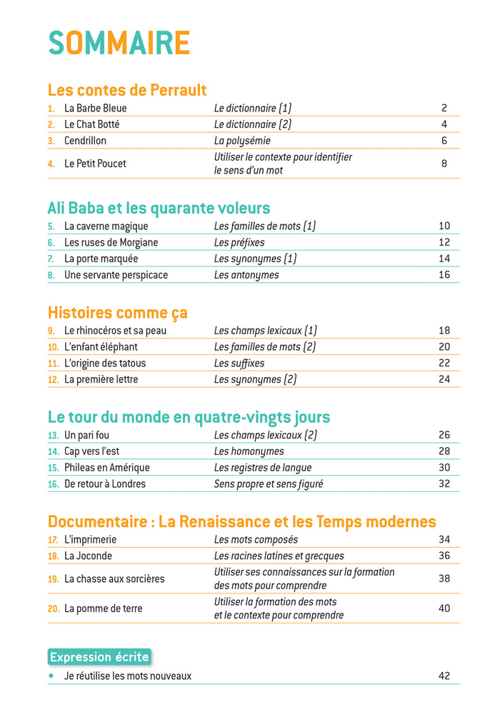 En route pour le vocabulaire ! CM