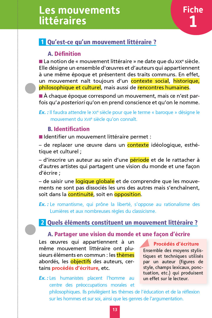 Objectif BAC Fiches détachables Français 1re BAC 2025