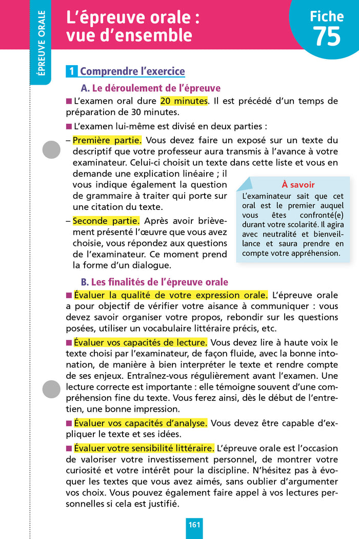 Objectif BAC Fiches détachables Français 1re BAC 2025