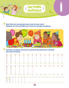 Sami et Julie Maternelle - Mon cahier effaçable - Mes premiers tracés, formes et dessins