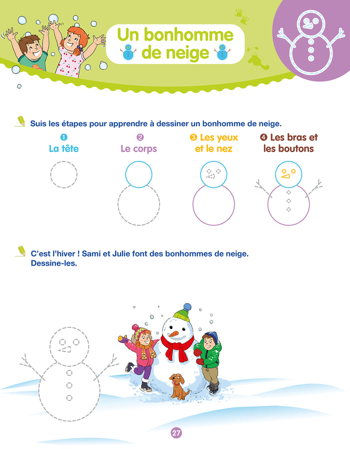 Sami et Julie Maternelle - Mon cahier effaçable - Mes premiers tracés, formes et dessins