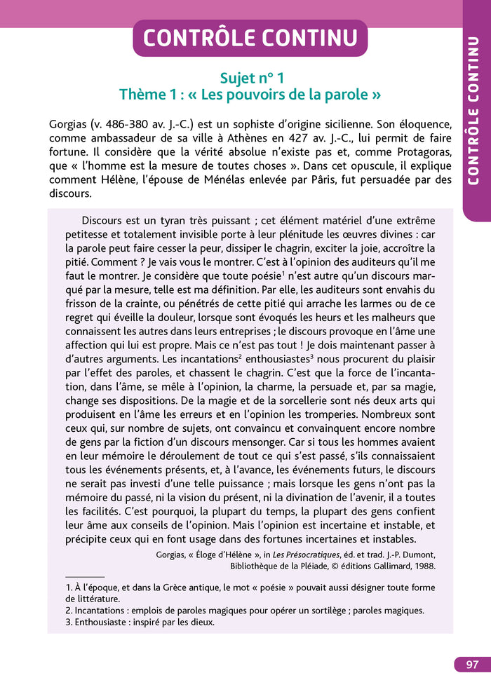 Objectif BAC 1re spécialité HLP BAC 2026