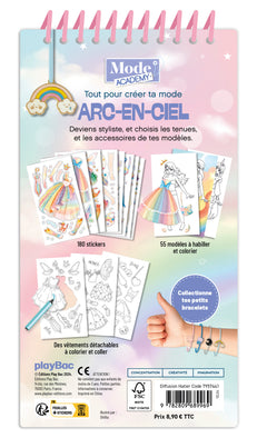 Carnet créatif Mode Academy Arc-en-ciel