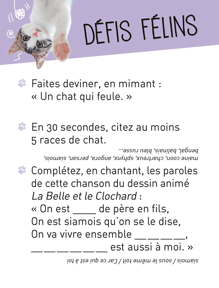 Boîte Quiz Donne ta langue au Chat !