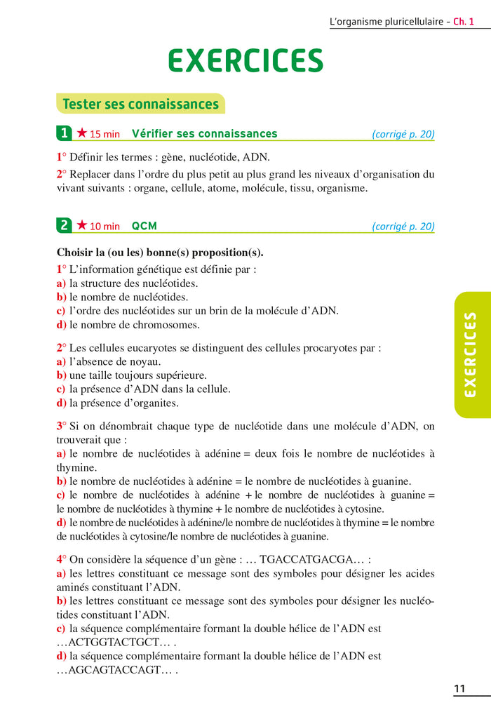Exos résolus - SVT 2nde