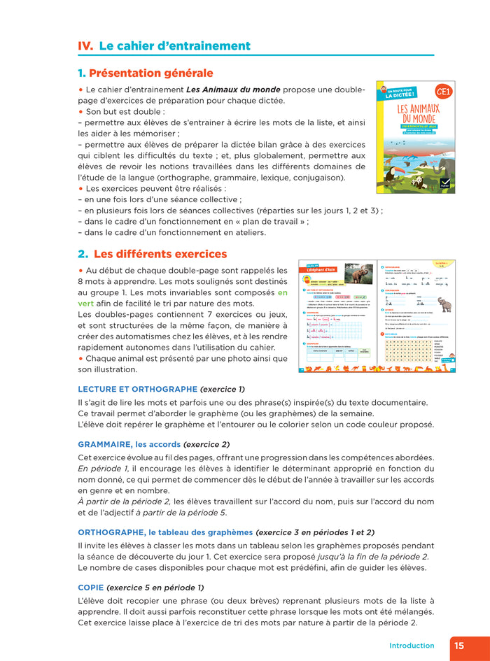 En route pour la dictée ! CE1 - Les animaux du monde