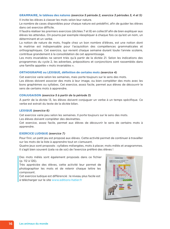 En route pour la dictée ! CE1 - Les animaux du monde