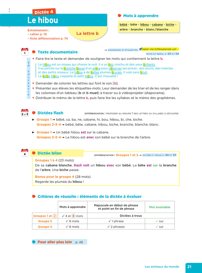 En route pour la dictée ! CE1 - Les animaux du monde