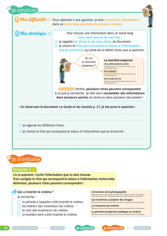 Des stratégies pour lire et comprendre - J'utilise des documents CM