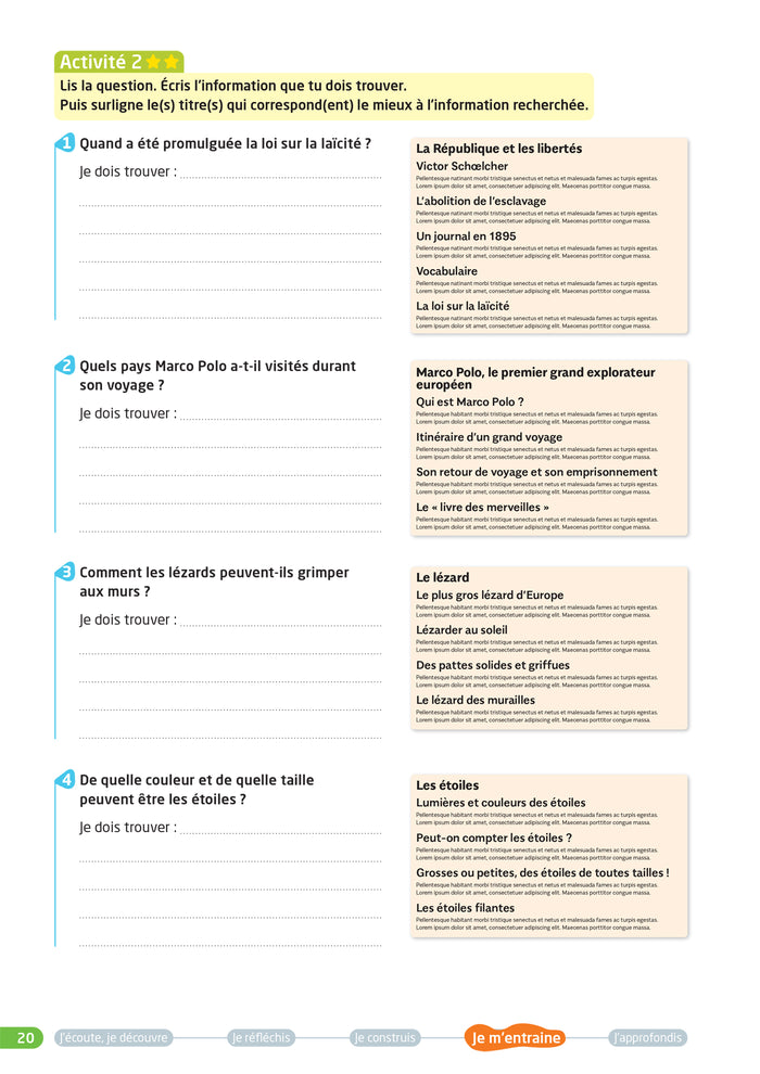Des stratégies pour lire et comprendre - J'utilise des documents CM