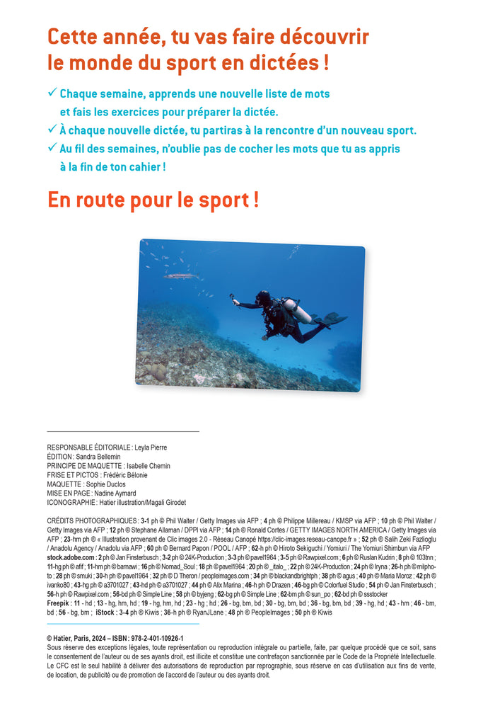 En route pour la dictée CE2-CM1 ! Vive le sport !