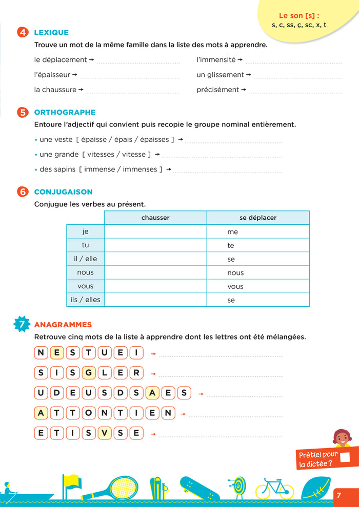 En route pour la dictée CE2-CM1 ! Vive le sport !