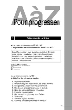 L'anglais de A à Z : les exercices