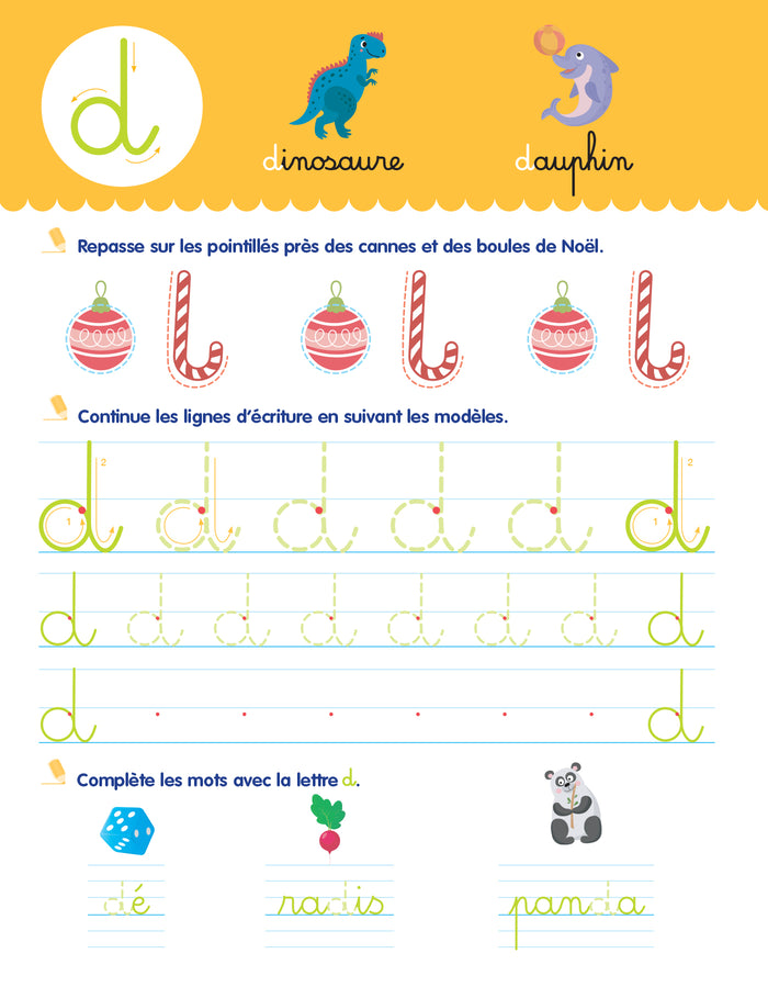 Toute ma maternelle Mon cahier effaçable d'écriture : Les lettres minuscules 4-6 ans