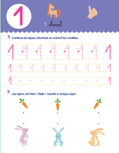 Mon cahier effaçable d'écriture : Les chiffres