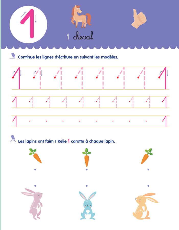 Mon cahier effaçable d'écriture : Les chiffres