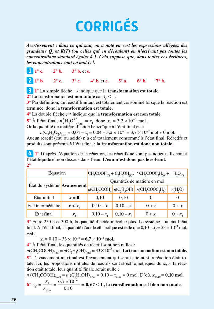 Exos résolus spécialité Physique-Chimie Tle